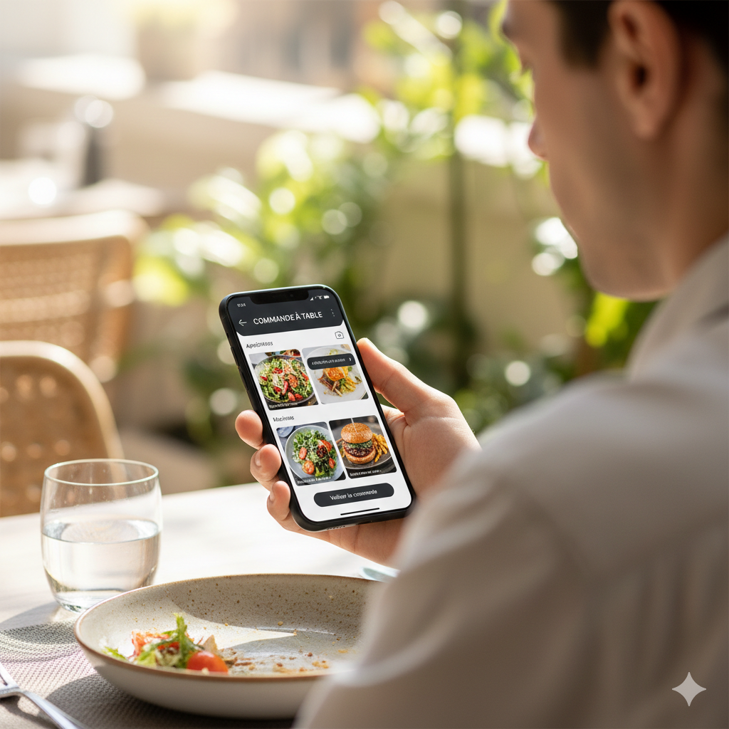 Menu digital sur mobile